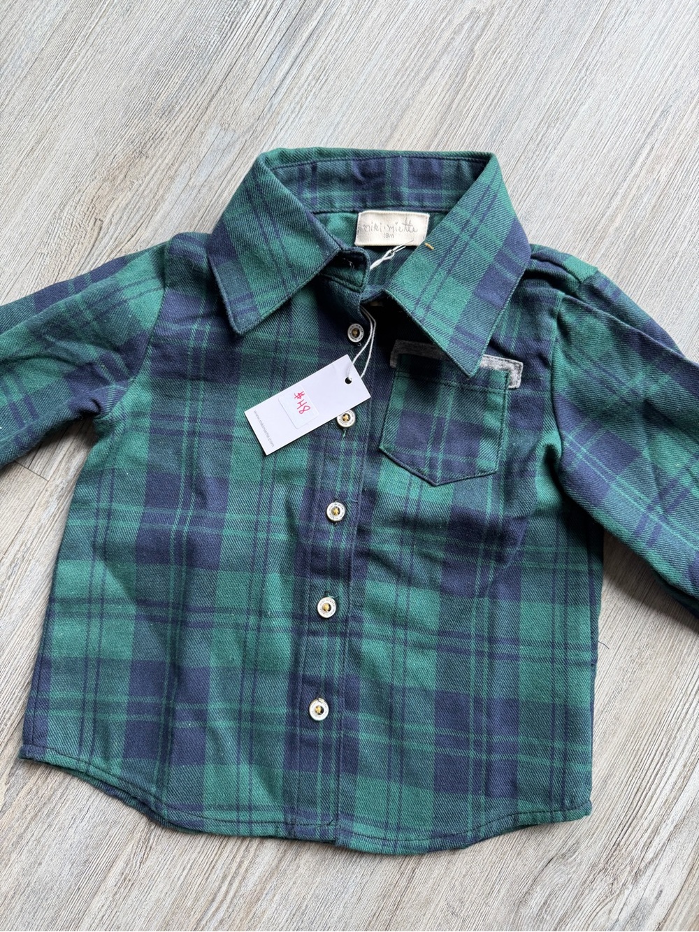 Green Plaid Button-Down Shirt for Kids by H&M
